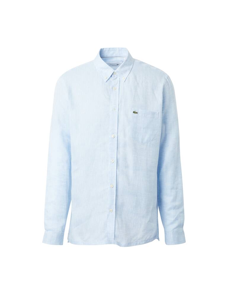 rinascente Lacoste Camicia manica lunga lino regular - azzurro