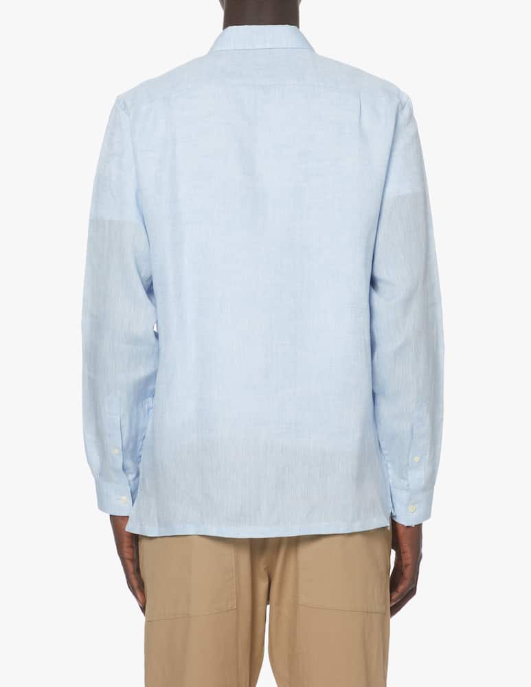 rinascente Lacoste Camicia manica lunga lino regular - azzurro