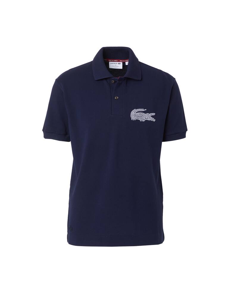 rinascente Lacoste Polo manica corta big cocco tondini - blu