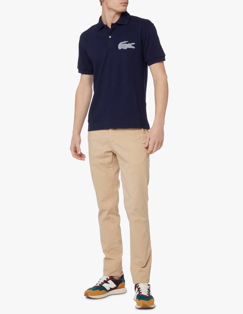 rinascente Lacoste Polo manica corta big cocco tondini - blu
