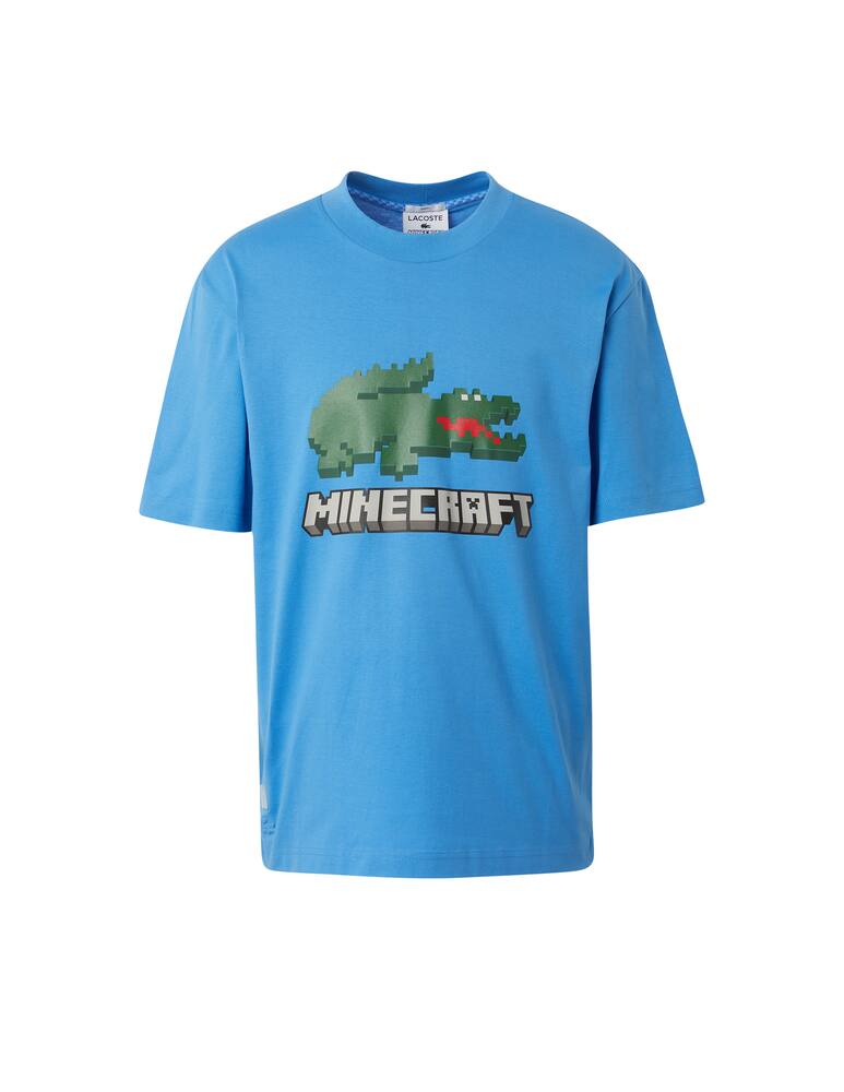 rinascente Lacoste Minecraft big logo lettering t-shirt - light blue