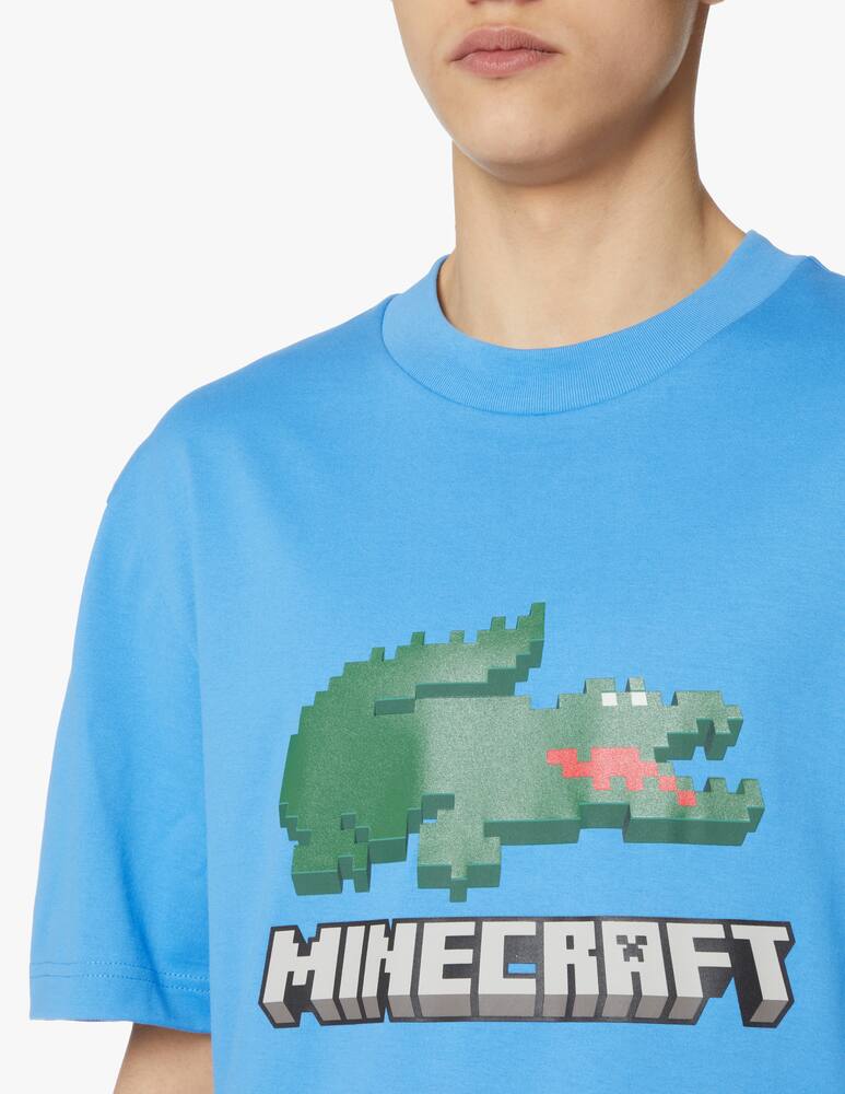 rinascente Lacoste Minecraft big logo lettering t-shirt - light blue