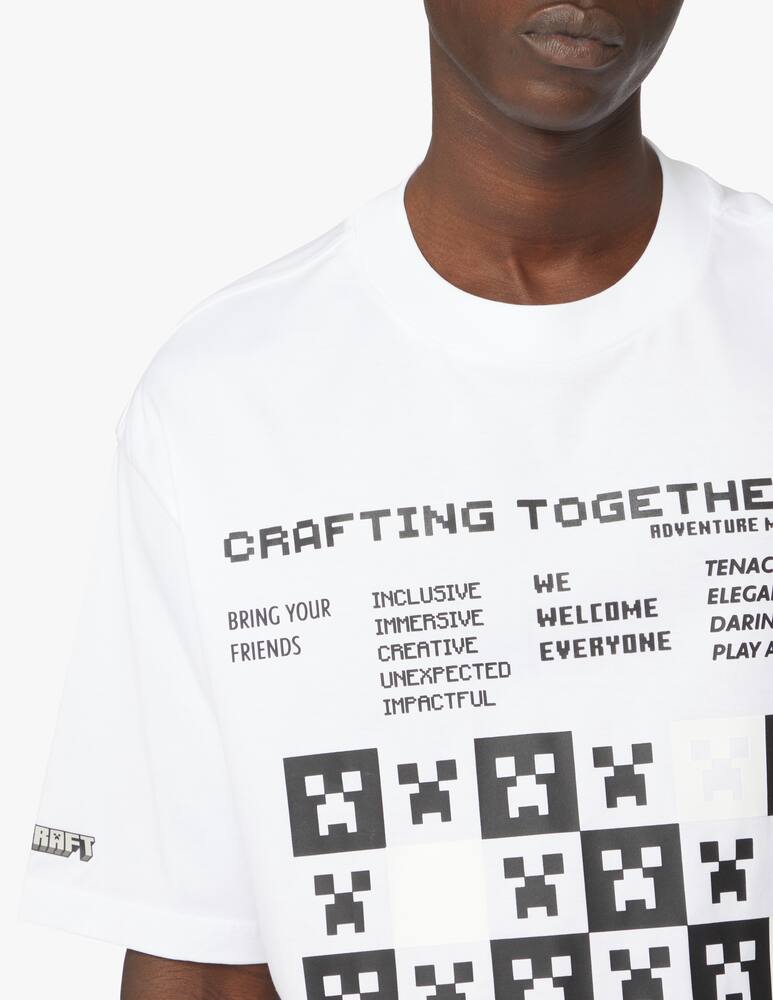 rinascente Lacoste Maglietta scritte grafiche minecraft - bianco