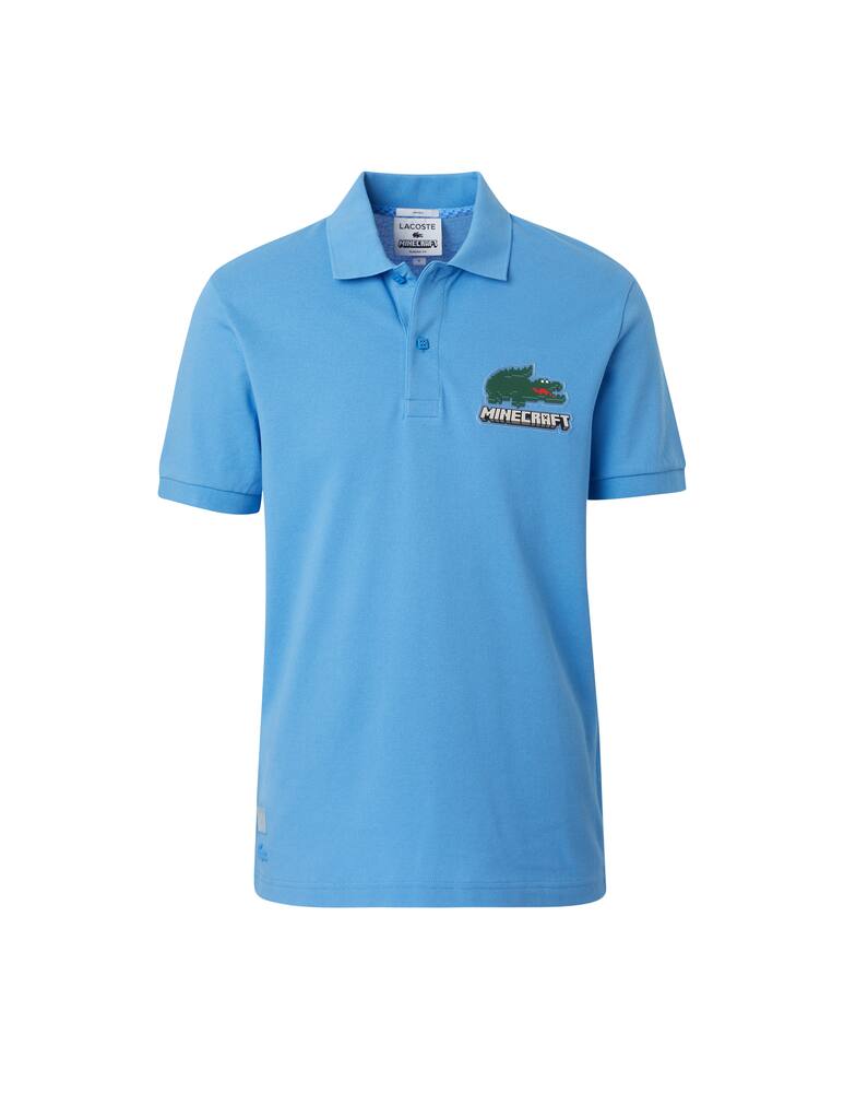 rinascente Lacoste Minecraft patch short sleeve polo - light blue