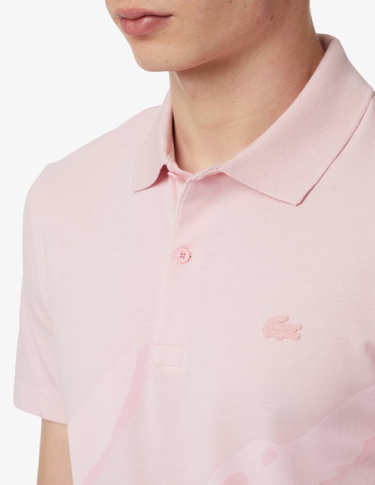 rinascente Lacoste Polo manica corta maxi cocco fiammata - rosa