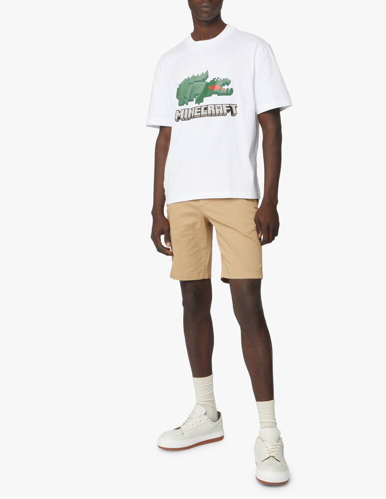 rinascente Lacoste Maglietta coccodrillo grande scritta minecraft - bianco