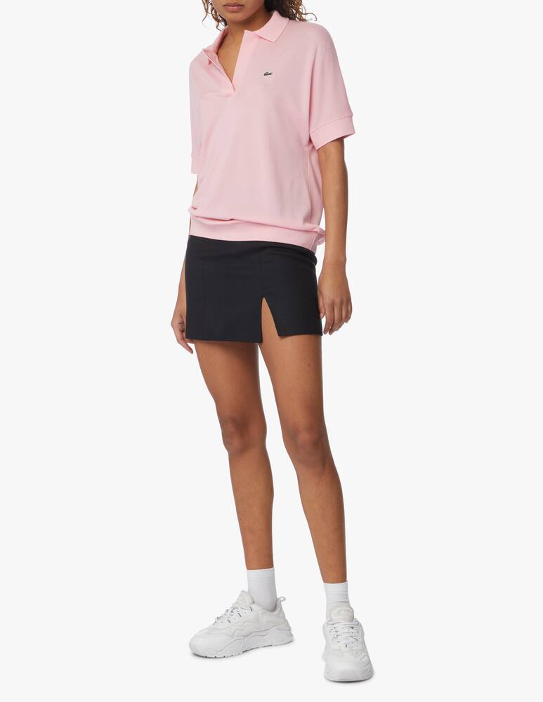 rinascente Lacoste Cotton blend polo shirt without buttons - pink