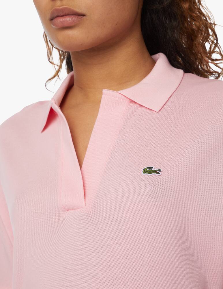 rinascente Lacoste Cotton blend polo shirt without buttons - pink