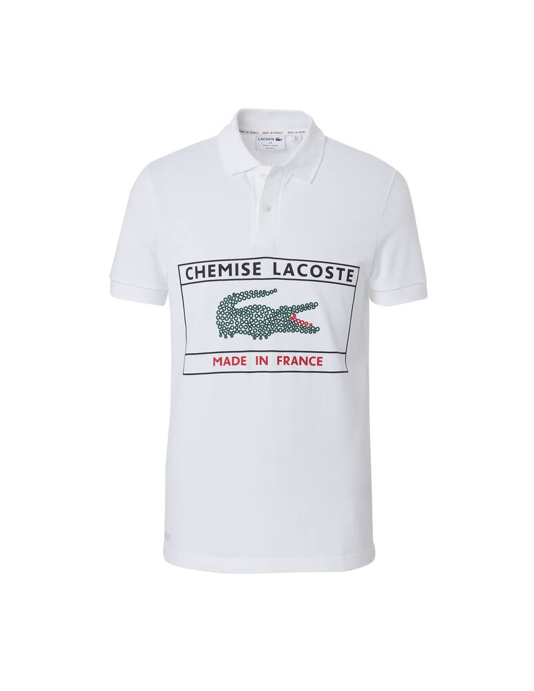 rinascente Lacoste Chemise print short sleeve polo - white