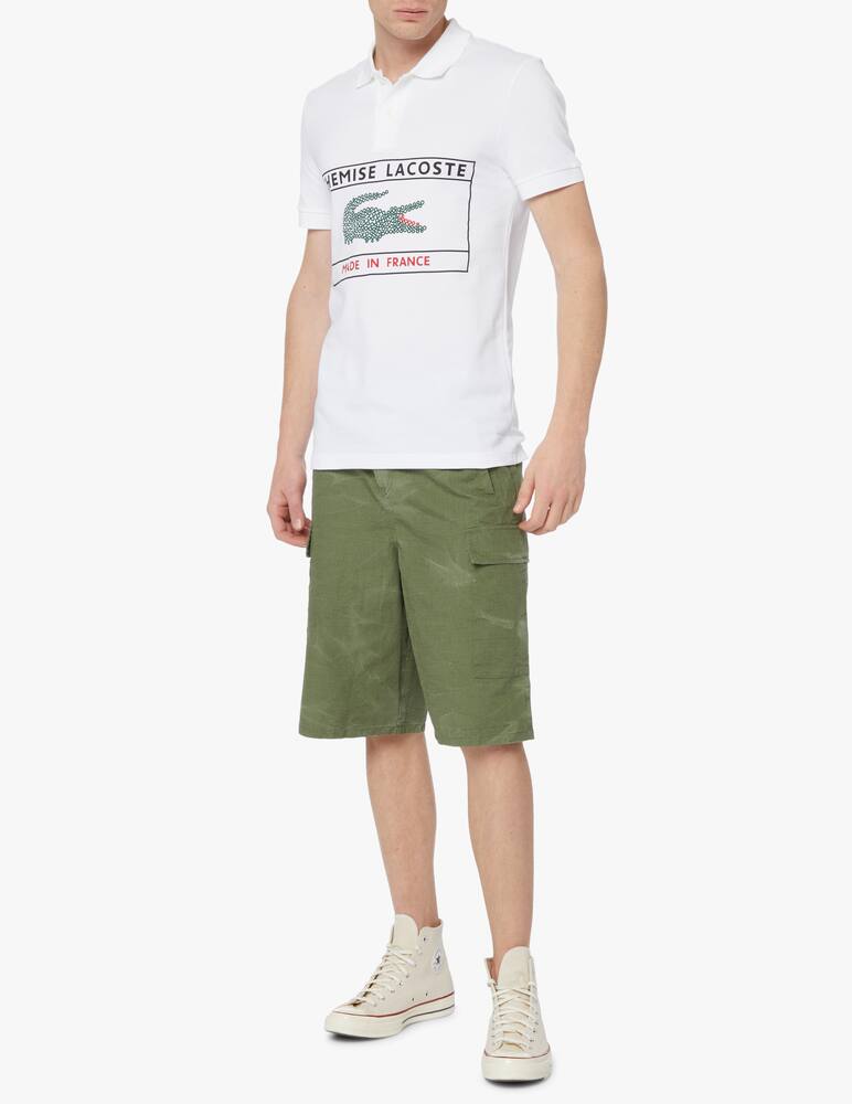 rinascente Lacoste Chemise print short sleeve polo - white