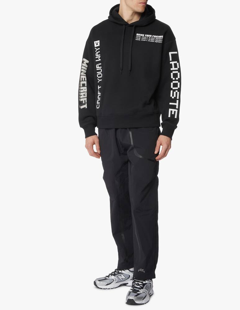 rinascente Lacoste Felpa cappuccio loghi ricami minecraft - nero