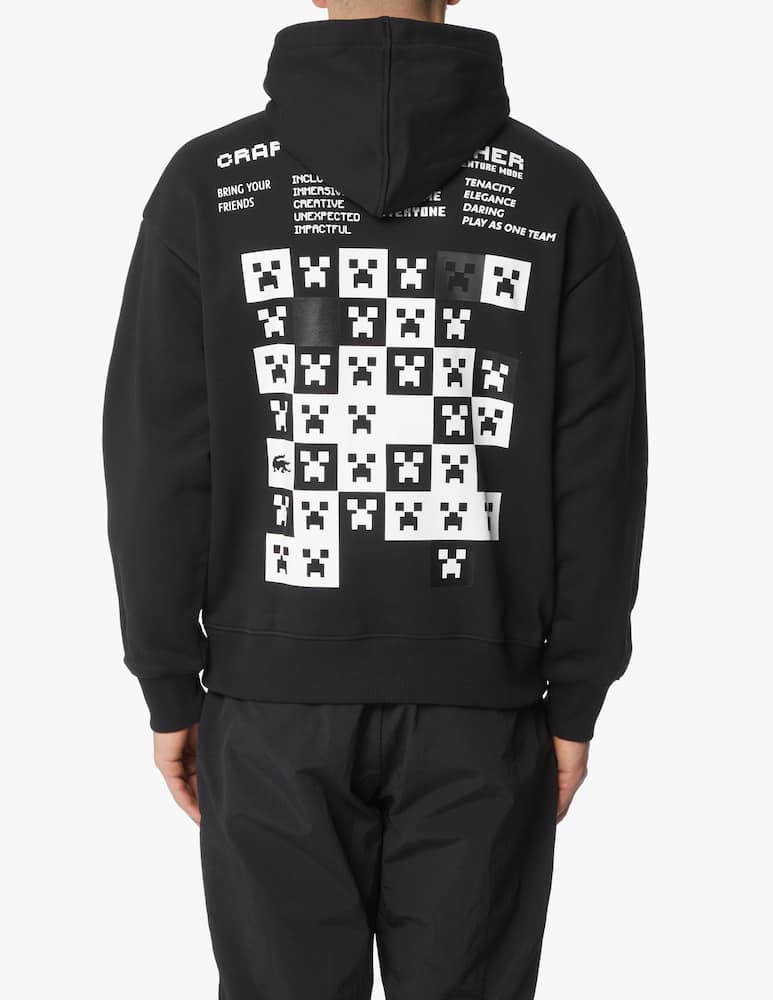 rinascente Lacoste Felpa cappuccio loghi ricami minecraft - nero