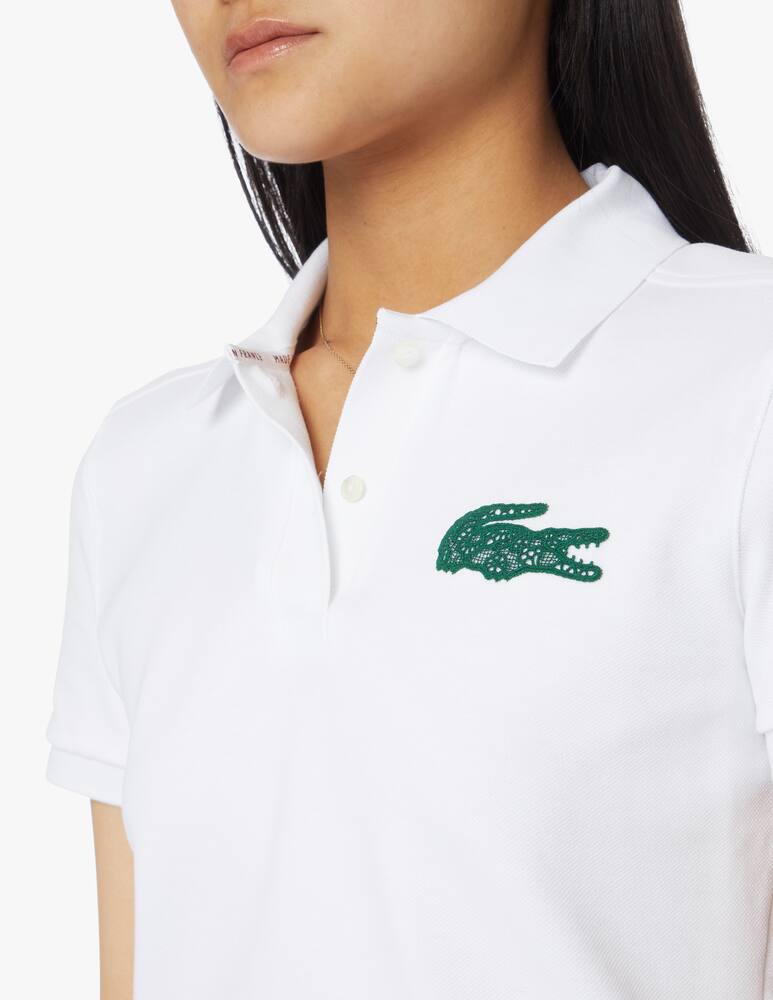 rinascente Lacoste Cotton polo shirt with crocodile logo - white