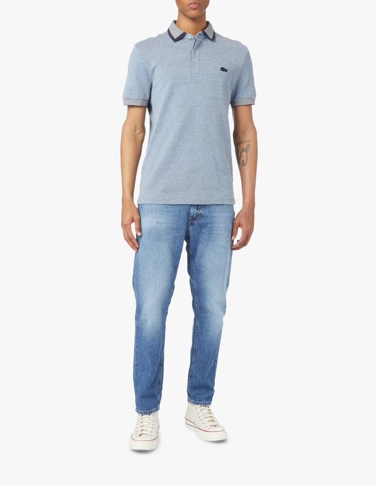 rinascente Lacoste Melange effect short sleeve polo - blue