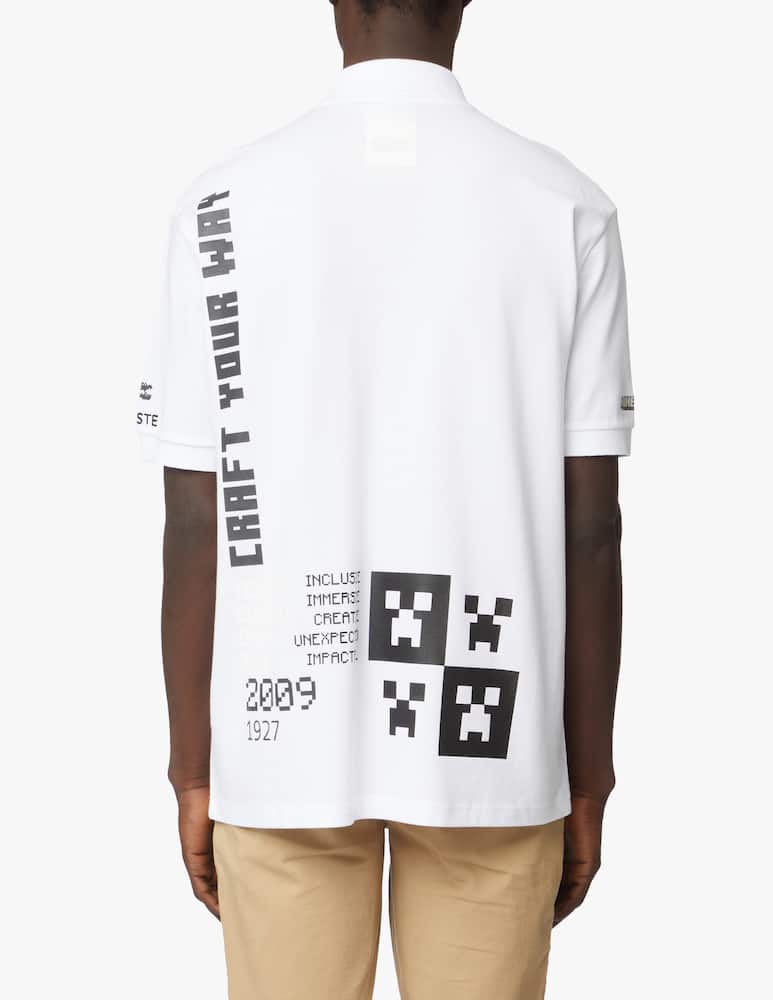 rinascente Lacoste Polo manica corta grafiche minecraft - bianco