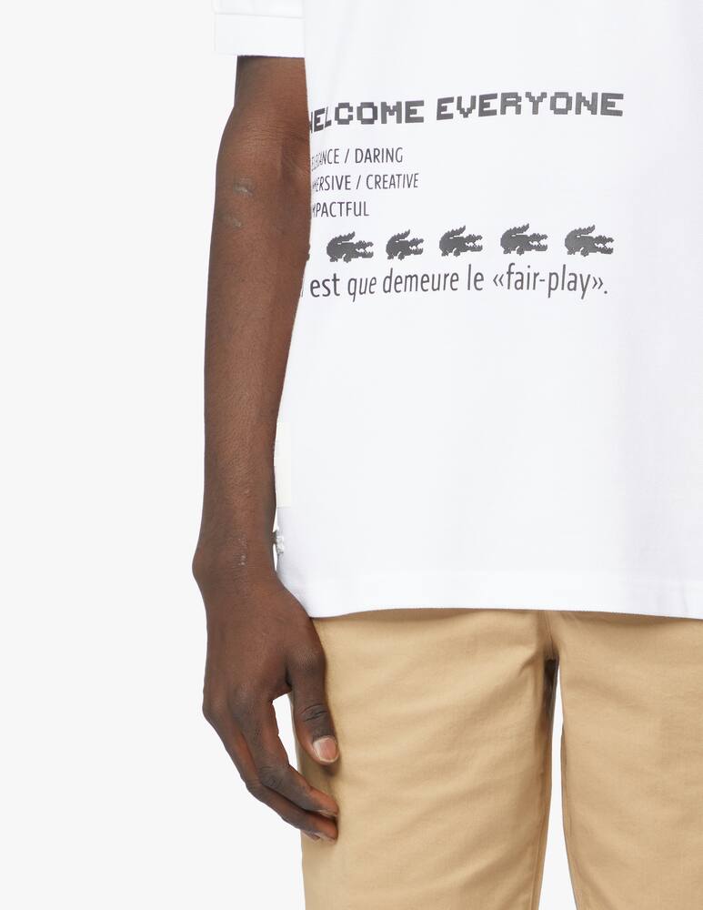 rinascente Lacoste Polo manica corta grafiche minecraft - bianco
