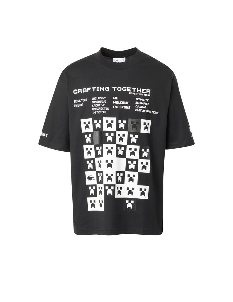 rinascente Lacoste Minecraft graphic lettring t-shirt - black