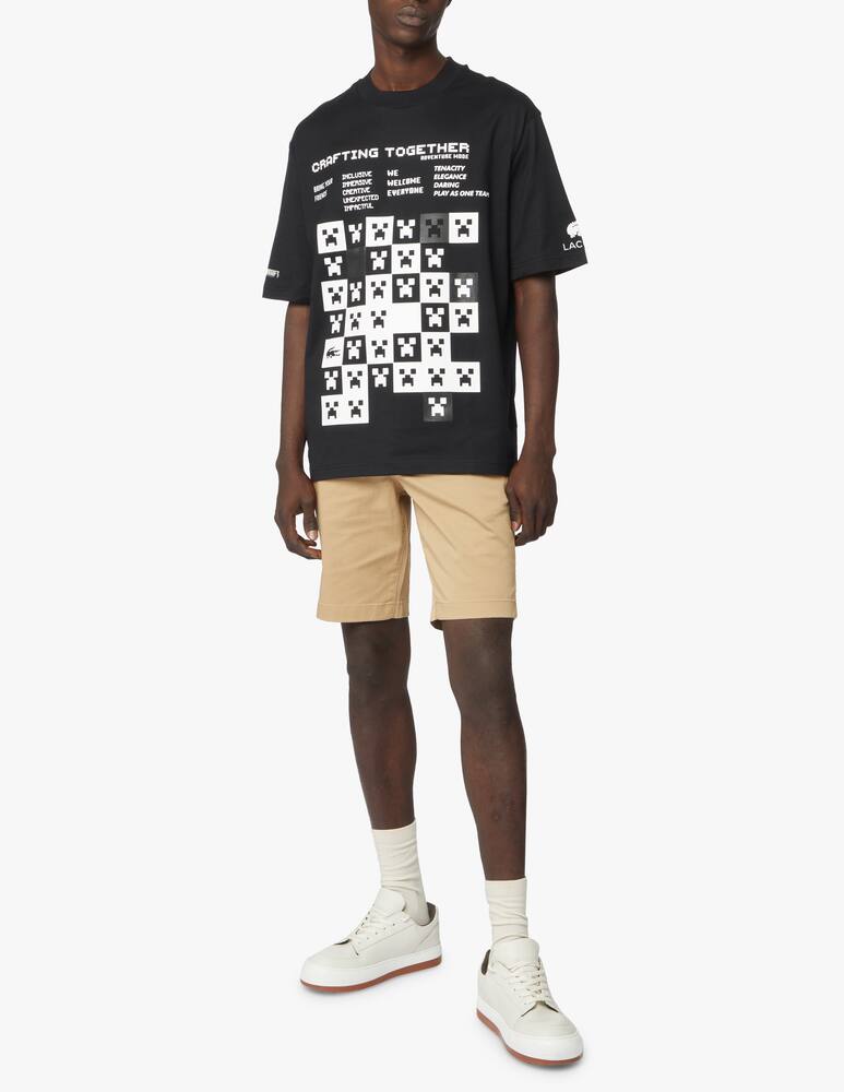 rinascente Lacoste Minecraft graphic lettring t-shirt - black