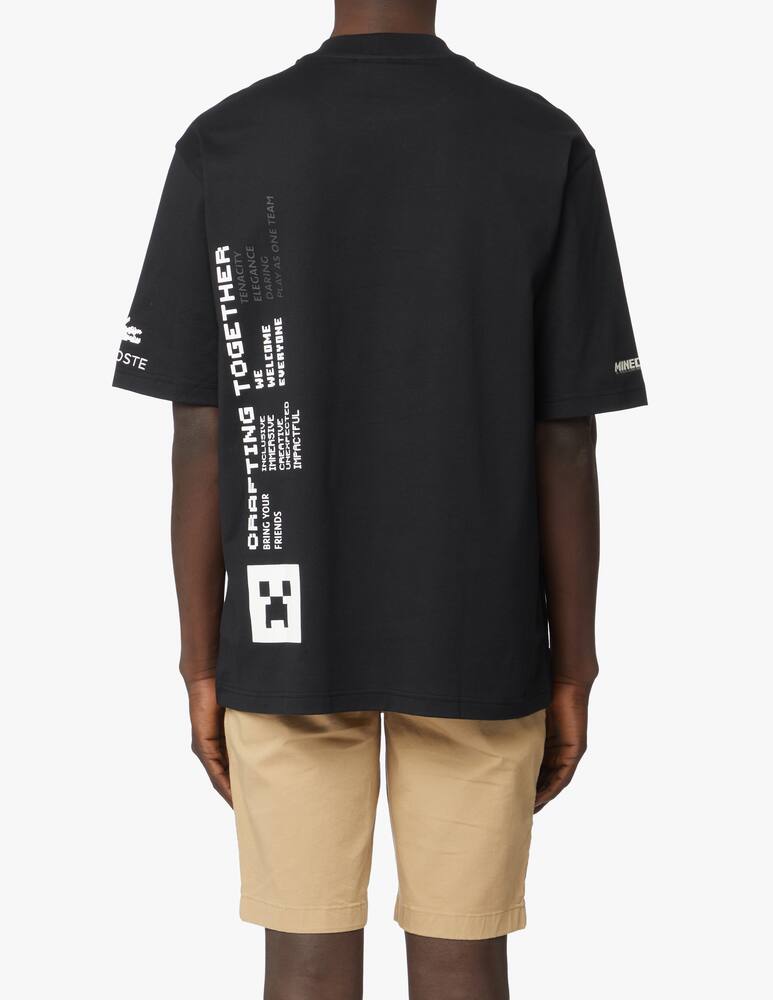 rinascente Lacoste Minecraft graphic lettring t-shirt - black