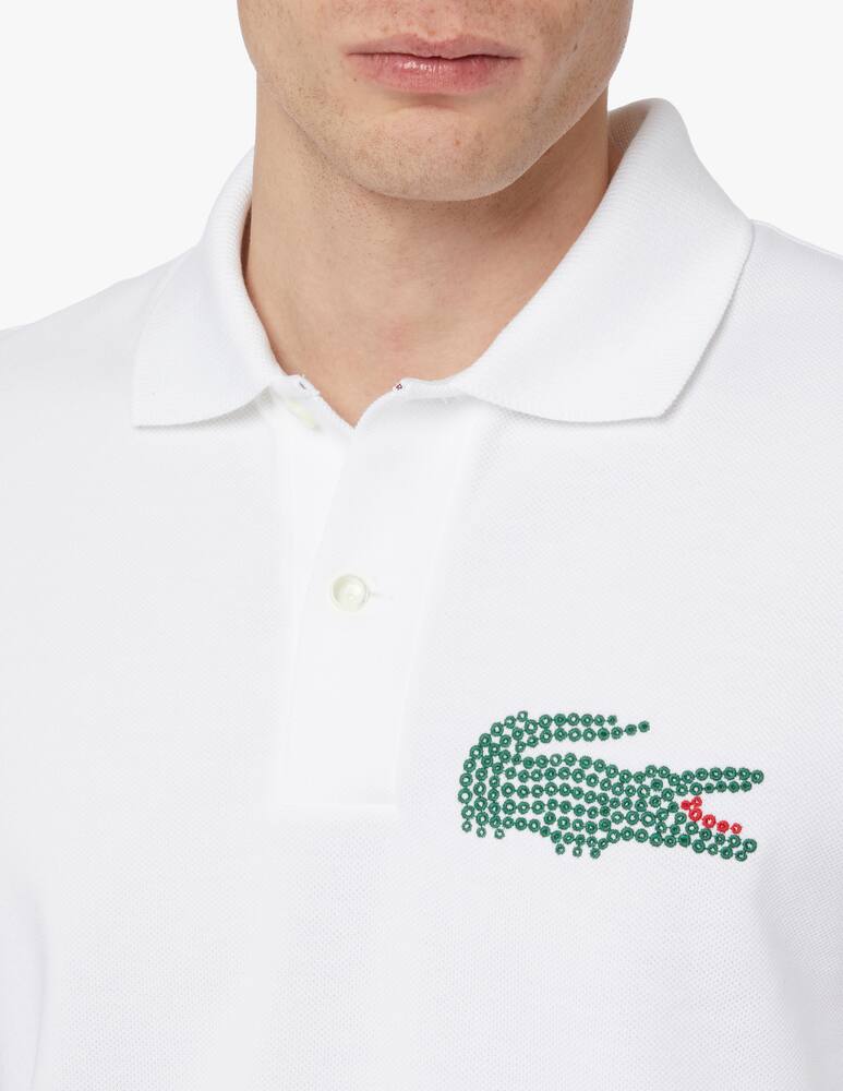 Lacoste Polo manica corta big cocco tondini - bianco - immagine 4 Lacoste Polo manica corta big cocco tondini - bianco - immagine 4