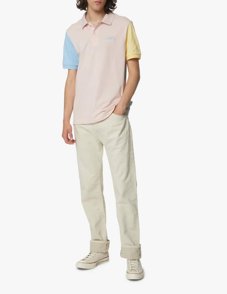 rinascente Lacoste Polo manica corta multi color logo - rosa