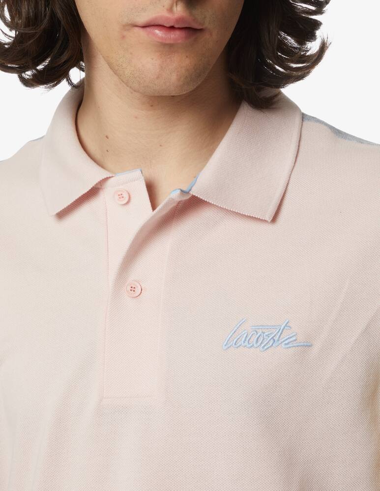 rinascente Lacoste Polo manica corta multi color logo - rosa