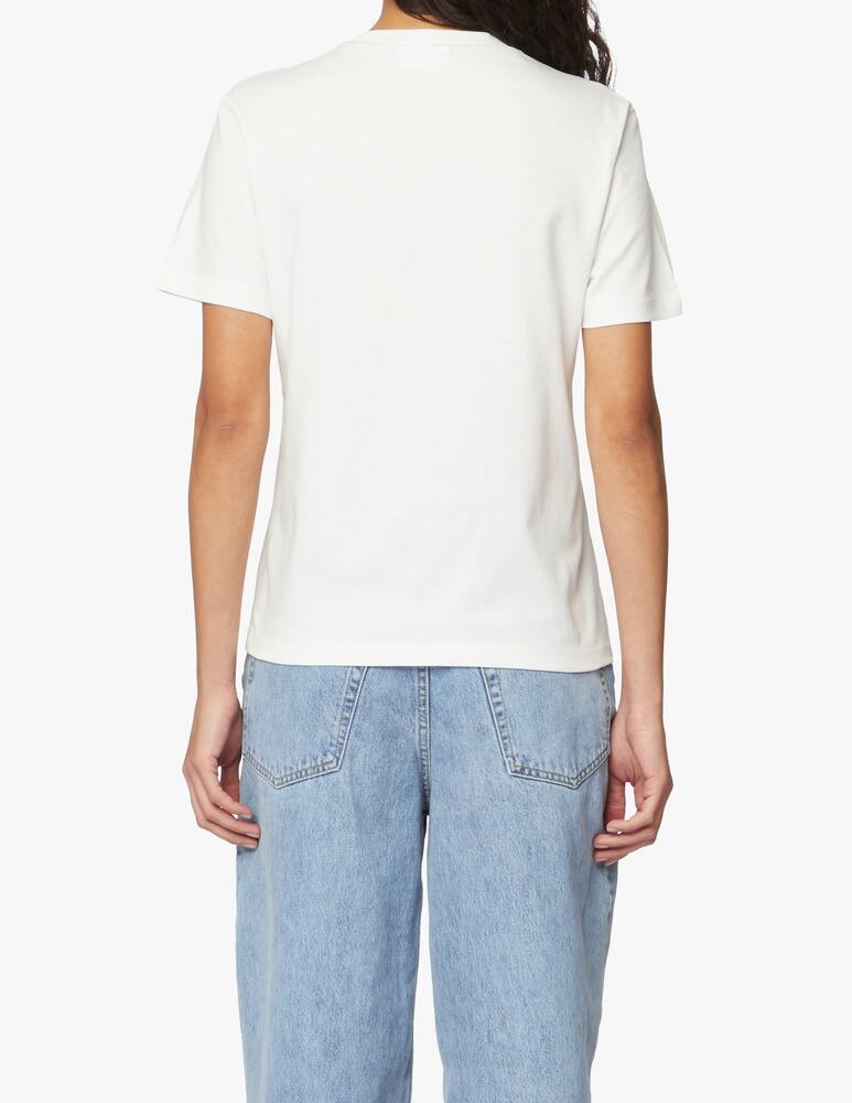 rinascente Lacoste T-shirt in cotone con logo coccodrillo grande - bianco