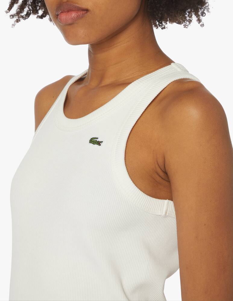 rinascente Lacoste Canotta a costine in cotone - bianco