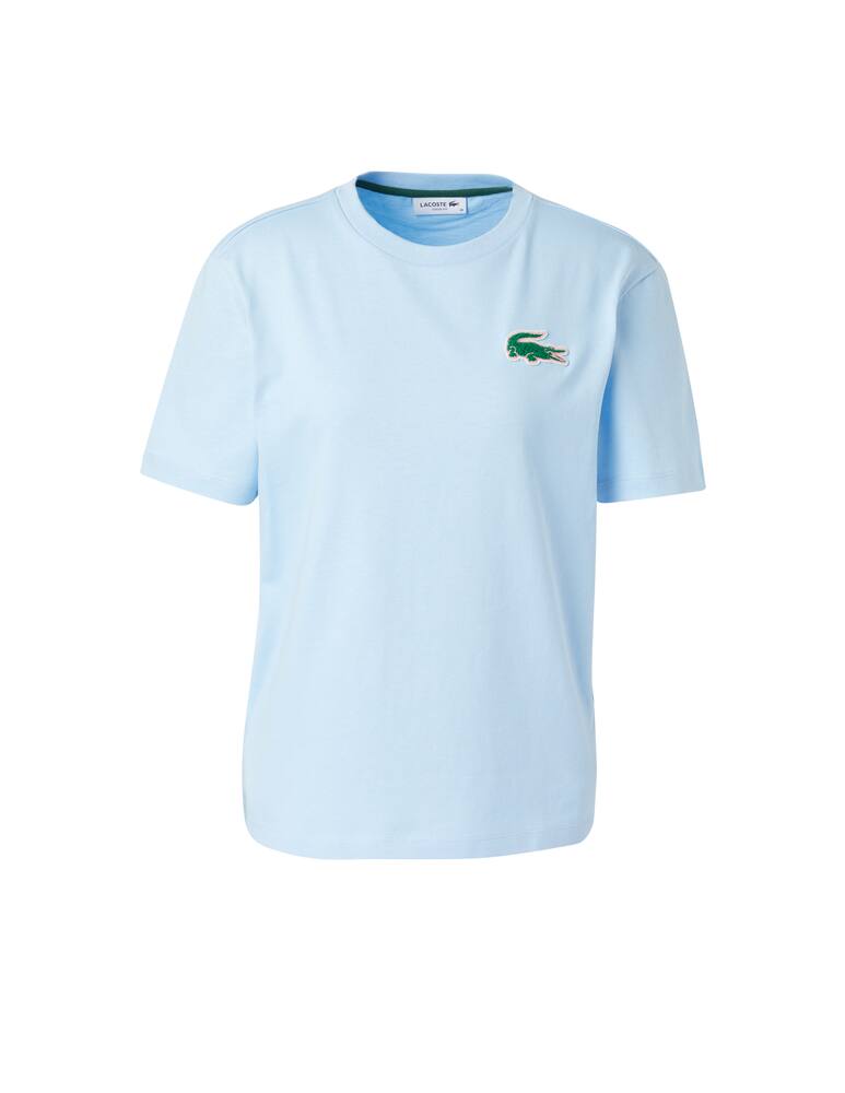 rinascente Lacoste T-shirt in cotone con logo coccodrillo grande - azzurro
