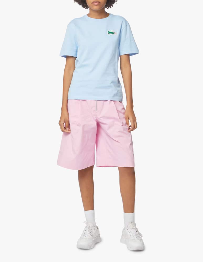 rinascente Lacoste T-shirt in cotone con logo coccodrillo grande - azzurro