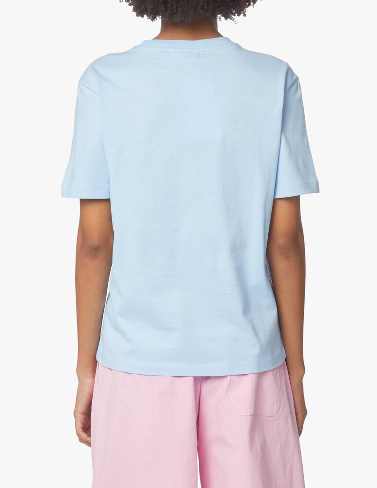 rinascente Lacoste T-shirt in cotone con logo coccodrillo grande - azzurro