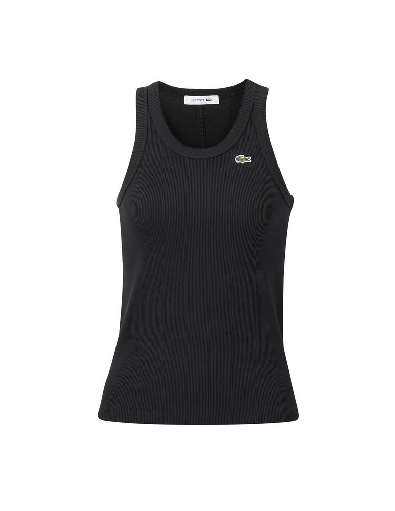 rinascente Lacoste Canotta a costine in cotone - nero
