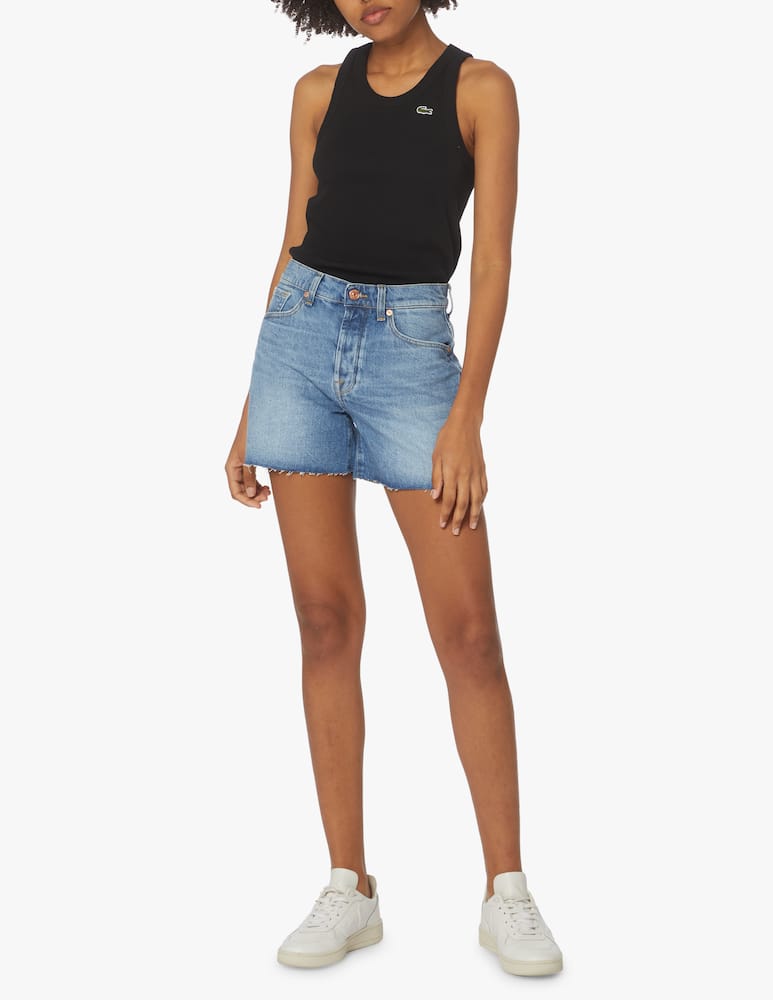 rinascente Lacoste Canotta a costine in cotone - nero