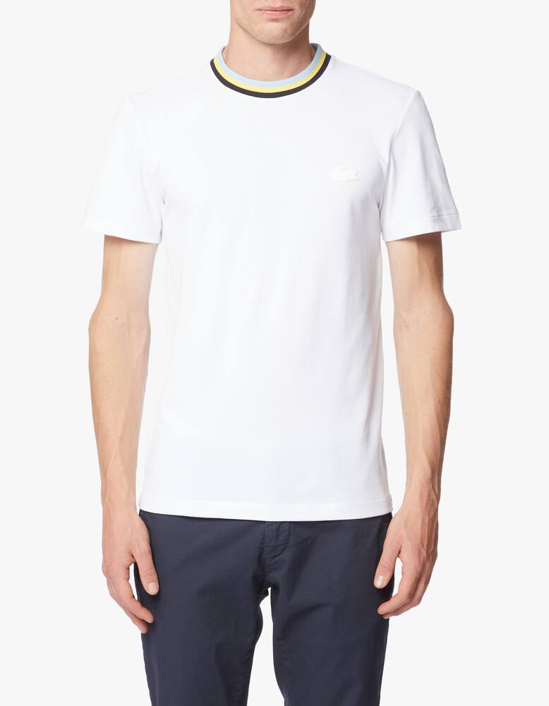 rinascente Lacoste Maglietta girocollo con logo e bordini