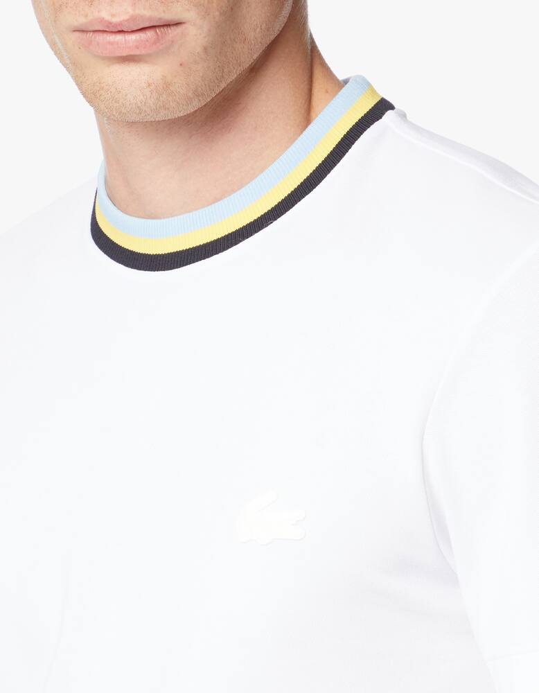 rinascente Lacoste Maglietta girocollo con logo e bordini