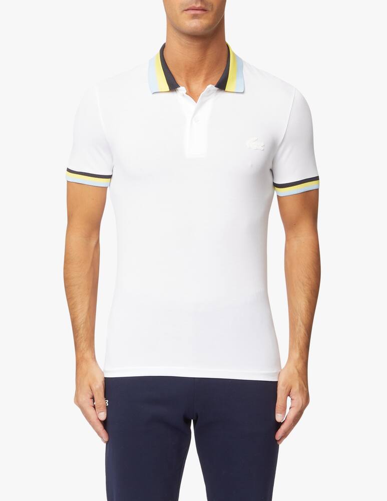 rinascente Lacoste Multicolor neckline slim fit polo shirt