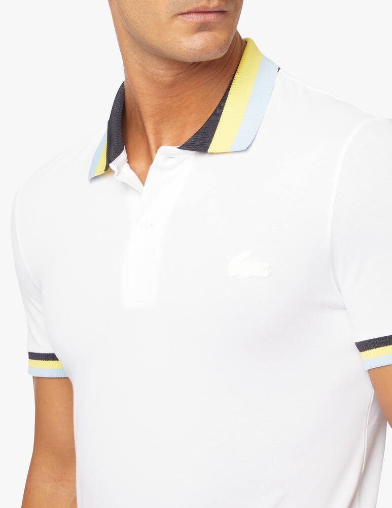 rinascente Lacoste Multicolor neckline slim fit polo shirt