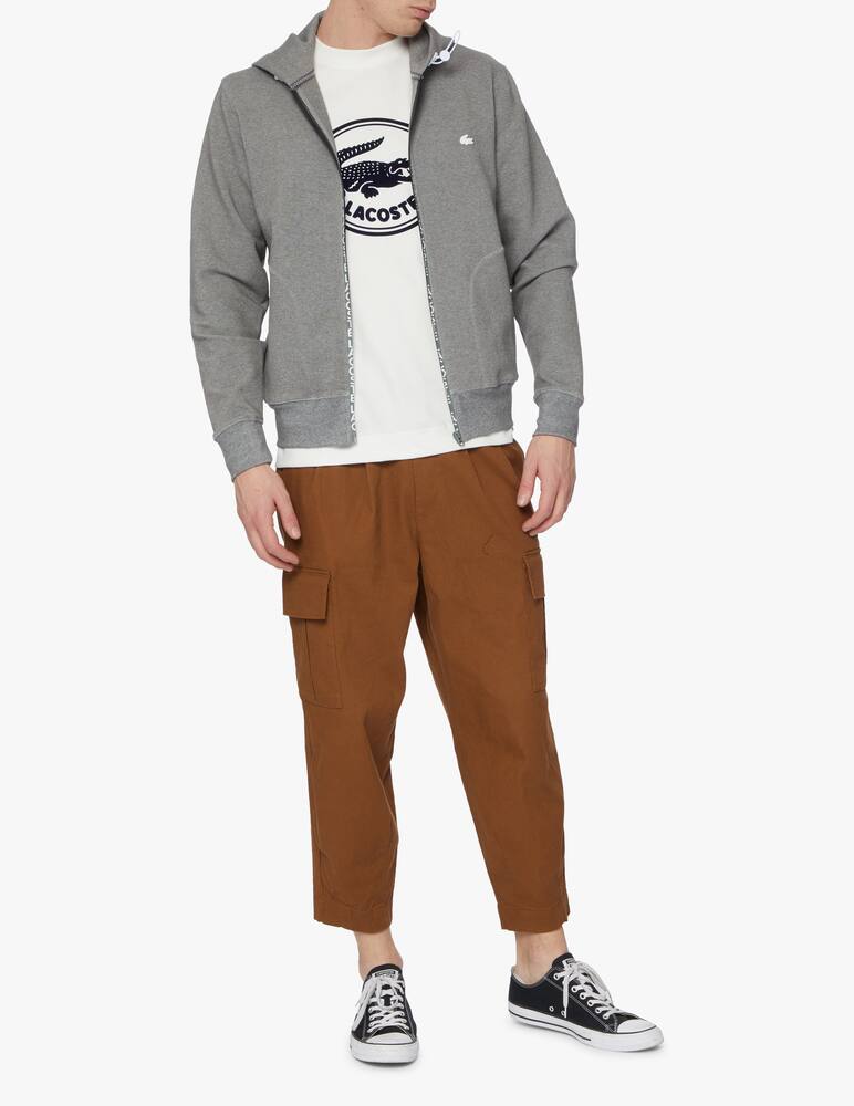 rinascente Lacoste Logo neoprene full zip sweatshirt