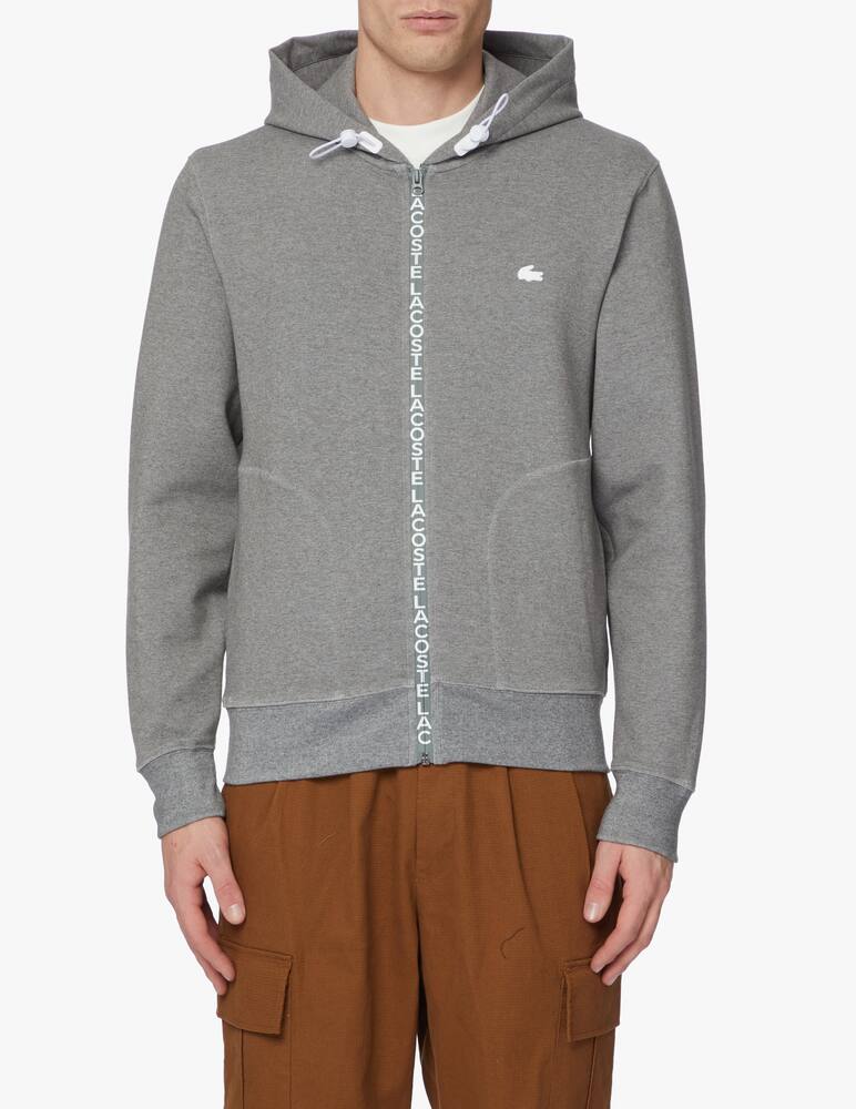 rinascente Lacoste Logo neoprene full zip sweatshirt