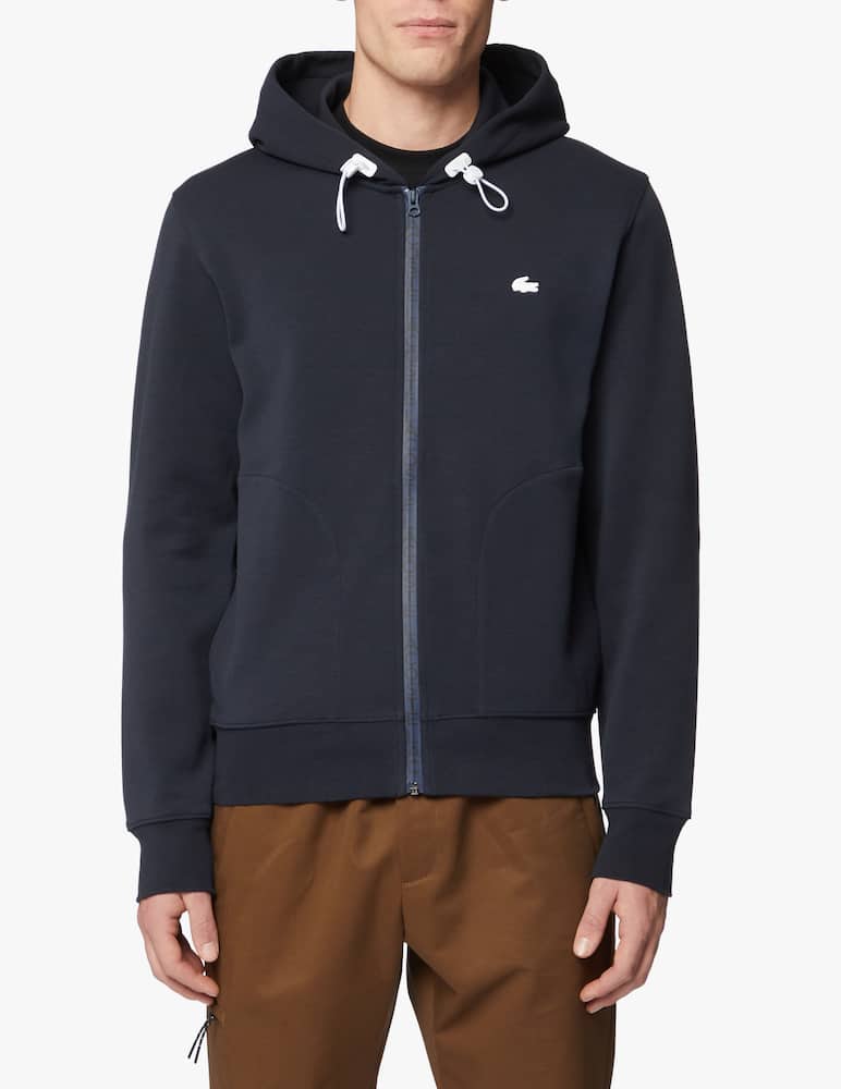 rinascente Lacoste Logo neoprene full zip sweatshirt