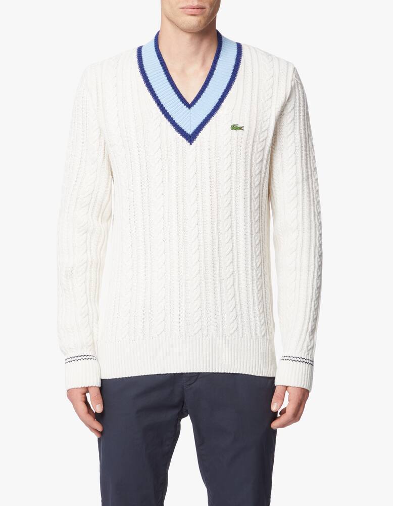rinascente Lacoste Braids wool roundneck sweater