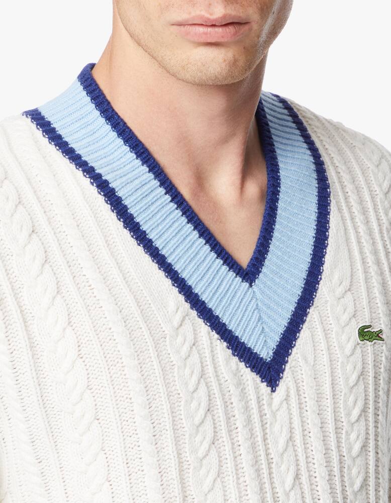 rinascente Lacoste Braids wool roundneck sweater