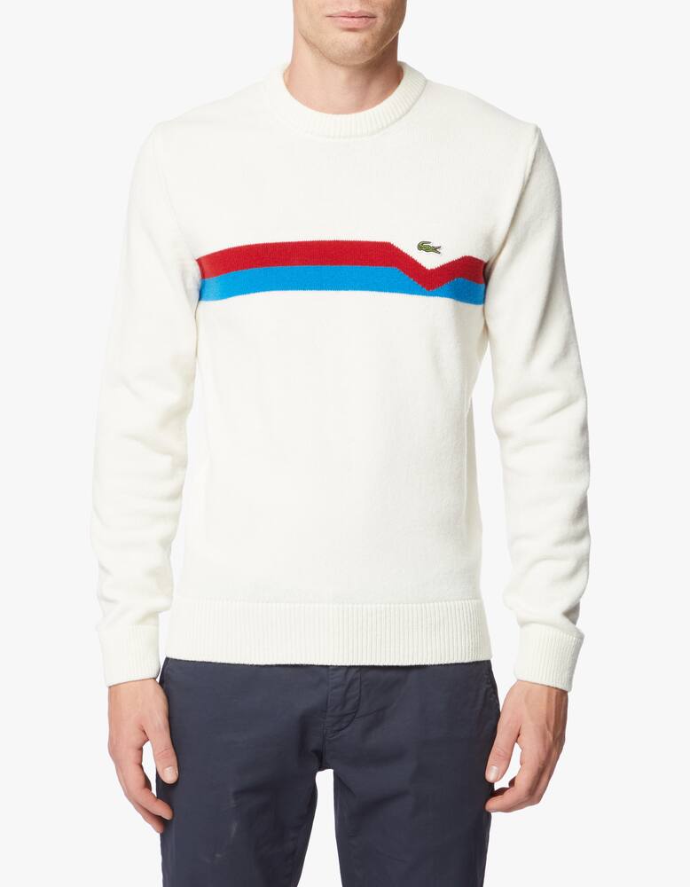 rinascente Lacoste Striped wool roundneck sweater