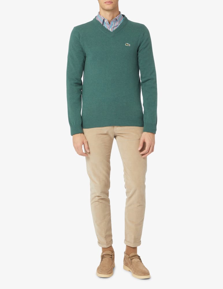 rinascente Lacoste Wool mix v-neck sweater - Green