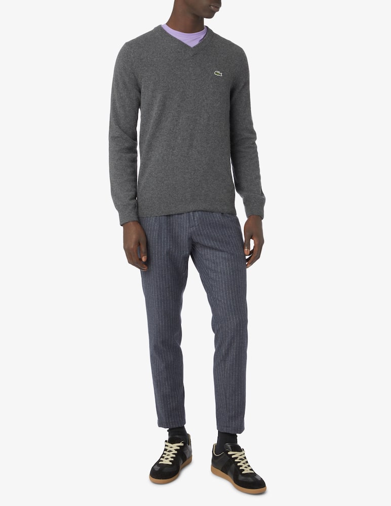 rinascente Lacoste Maglia con scollo a v in misto lana - Grigio