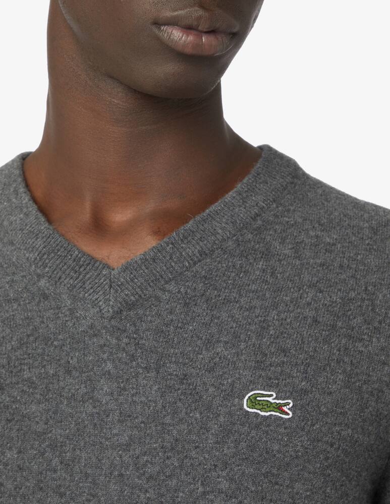 rinascente Lacoste Maglia con scollo a v in misto lana - Grigio