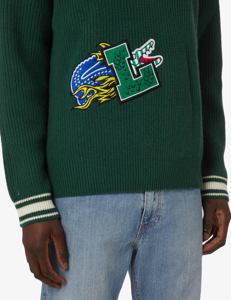 rinascente Lacoste Maglia scollo a v lana tennis - Verde