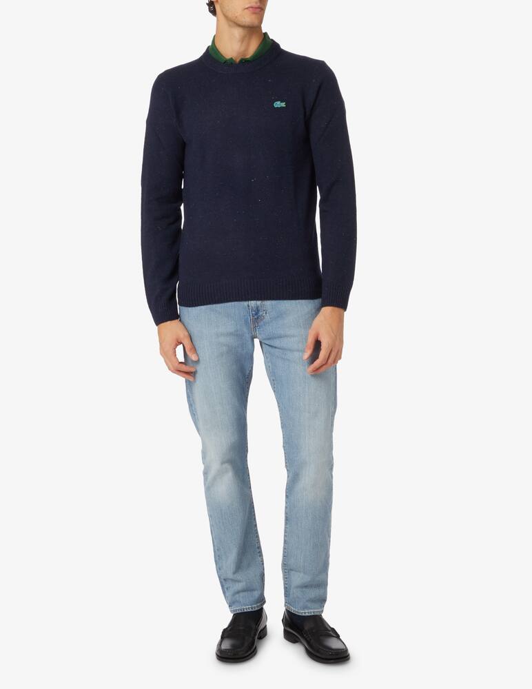 rinascente Lacoste Wool donegal roundneck sweater - Blue
