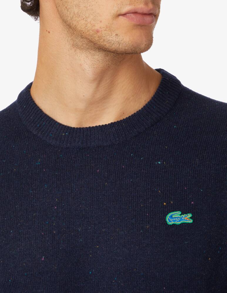 rinascente Lacoste Wool donegal roundneck sweater - Blue