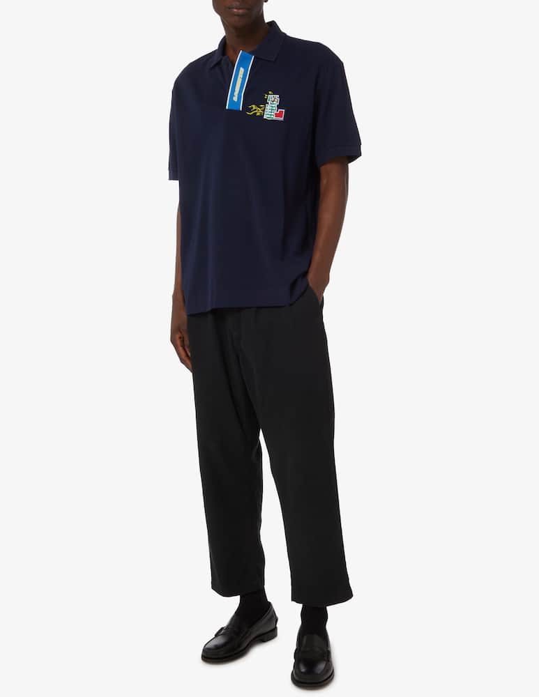 rinascente Lacoste Polo manica corta logo flame  - Blu